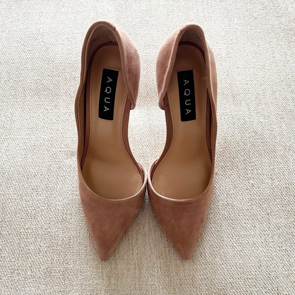 NEW Aqua Tan Suede D'Orsay Heels, Sz 6